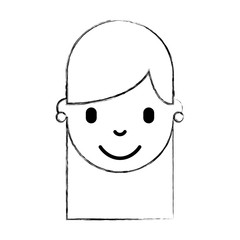 Obraz na płótnie Canvas cute young girl head avatar character vector illustration design
