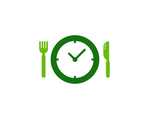 Time Food Icon Logo Design Element