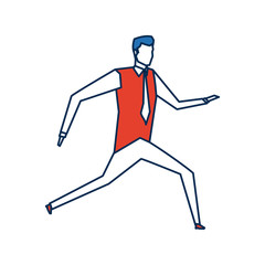 business man character person in blue and orange avatar