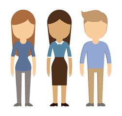 people wearing executive clothes icon over white background vector illustration