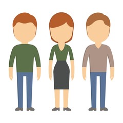 people wearing executive clothes icon over white background vector illustration