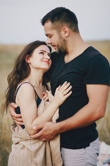 Naklejka premium young family with a child have fun outdoors