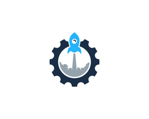 Obraz premium Rocket Gear Icon Logo Design Element