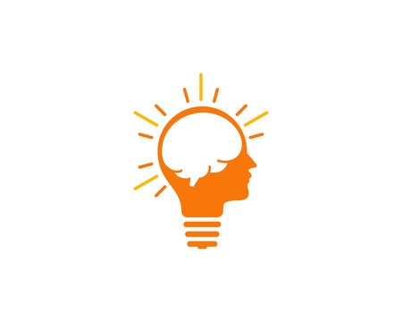 Brain Idea Icon Logo Design Element