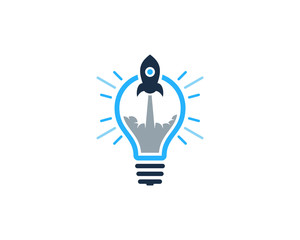 Rocket Idea Icon Logo Design Element
