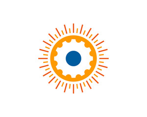 Gear Sun Icon Logo Design Element