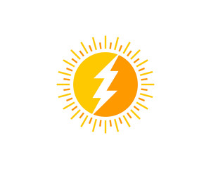 Power Sun Icon Logo Design Element