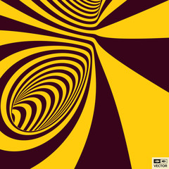 Tunnel. Abstract 3D geometrical background. Pattern with optical illusion. Vector illustration.