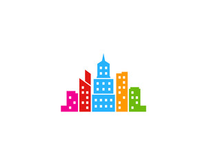 Color Town Icon Logo Design Element