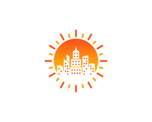 Sun Town Icon Logo Design Element
