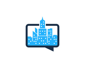 Chat Town Icon Logo Design Element