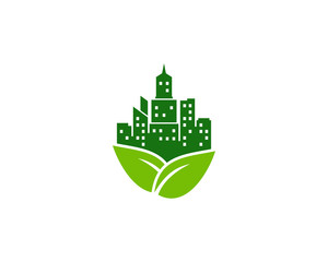 Eco Town Icon Logo Design Element