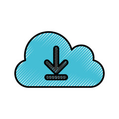 cloud computing with arrows vector illustration design