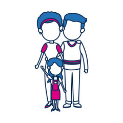 mom and dad with kid together family image