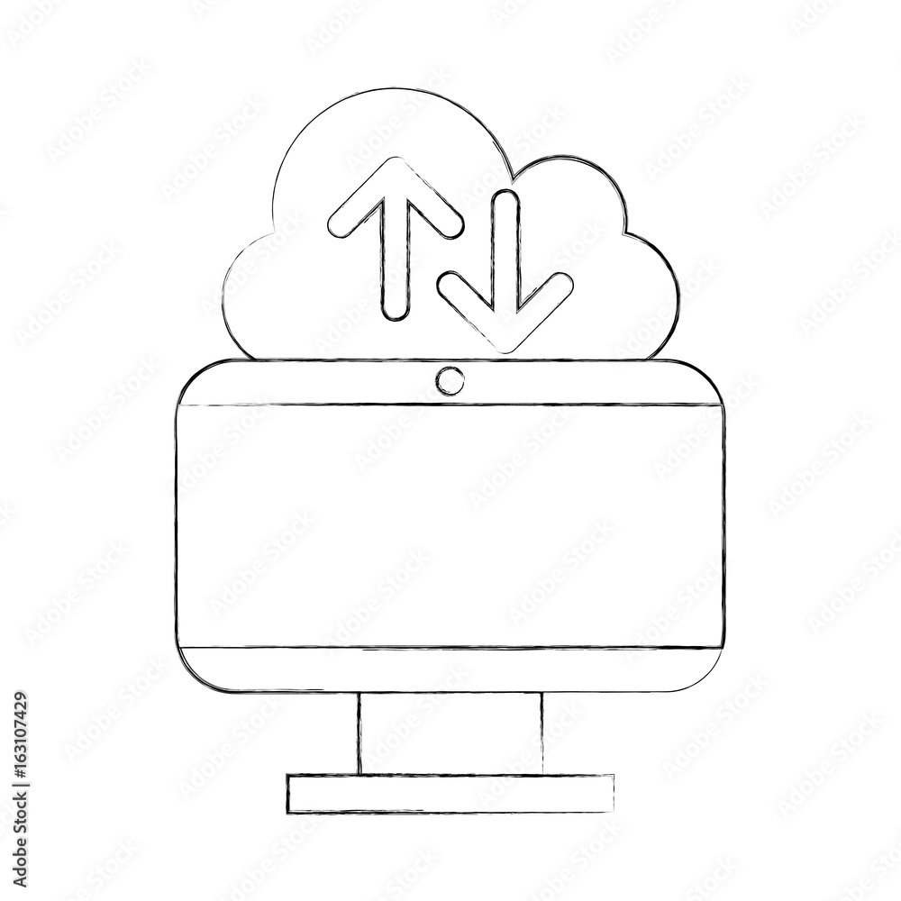 Poster cloud computing with computer vector illustration design