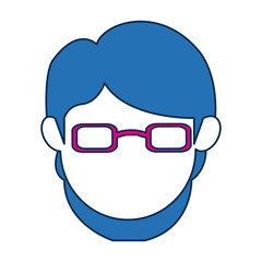 Obraz na płótnie Canvas avatar female face wear fuchsia glasses