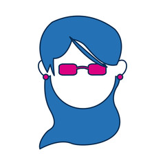 avatar female face wear fuchsia glasses