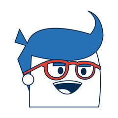cartoon man business wearing glasses orange