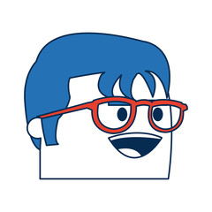 Obraz premium cartoon man business wearing glasses orange