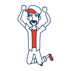 cheerful guy tourist vacation people