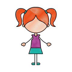 cute girl character icon vector illustration design