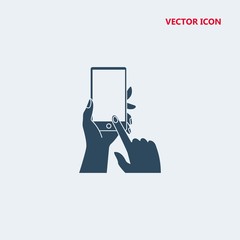 online shopping web site checkout page mock up template layout with woman hand holding smartphone vector icon