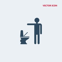 man littering in toilet vector icon