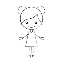cute girl character icon vector illustration design