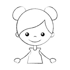 cute girl character icon vector illustration design