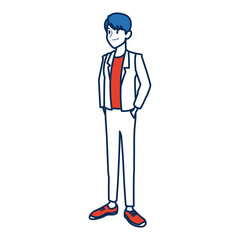 young people in casual clothes man isolated