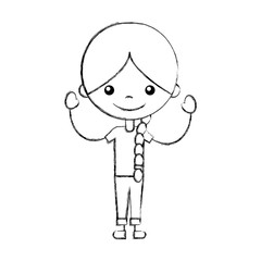 cute girl character icon vector illustration design
