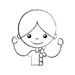 cute girl character icon vector illustration design
