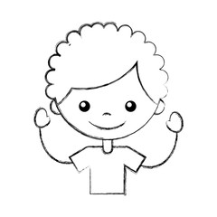 cute boy character icon vector illustration design