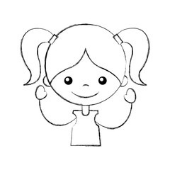 cute girl character icon vector illustration design