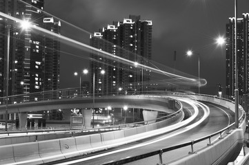 Fototapeta na wymiar Night Traffic in urban city