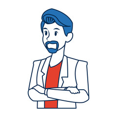 young people in casual clothes man isolated