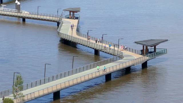 The Brisbane City Council Has Developed A Network Of Riverwalk Pathways Along The Banks Of The Brisbane River And Is A Major Tourist Attraction.