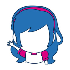 cute anime chibi little girl cartoon style