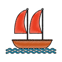 sailboat marine isolated icon vector illustration design