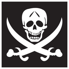 Pirate black background flag