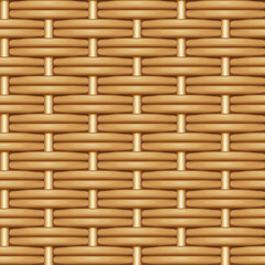 Бесшовная векторная текстура двойного плетения из коричневых гладких ивовых прутьев