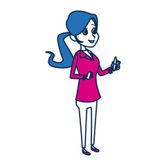 doctor female work in uniform standing character medical vector illustration