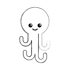 cute octopus isolated icon vector illustration design