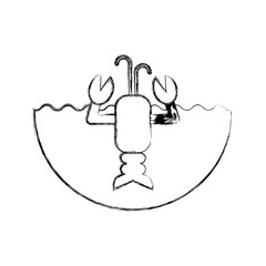 cute lobster sealife character vector illustration design