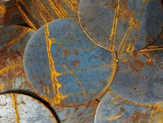 rust on old metal circle plate by mobile photography