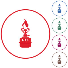 Camping stove icon vector