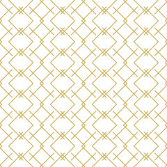 Naklejki  Stylowy liniowy geometryczny bezszwowy wzór wektorowy w kolorze złotym