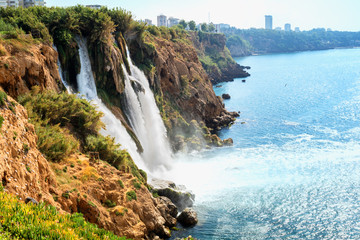 Fototapeta premium Duden waterfalls in the province of Antalya, Turkey.