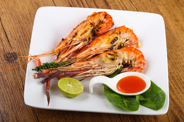 Grilled waterprawn