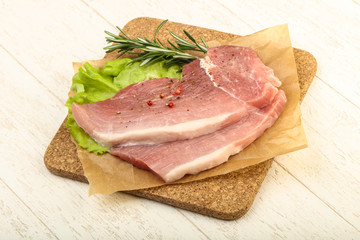 Raw pork steak